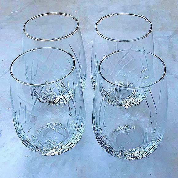 GODINGER DUBLIN STEMLESS WINE GLASSES CRYSTAL 15 oz SET OF 4 NEW - Picture 4 of 9